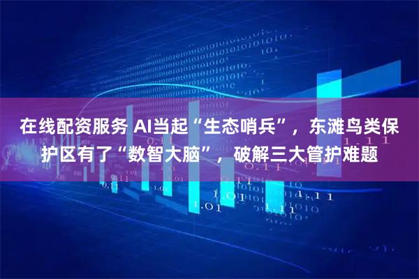 在线配资服务 AI当起“生态哨兵”，东滩鸟类保护区有了“数智大脑”，破解三大管护难题